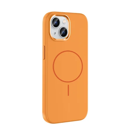 iPhone 15 Kılıf M-Safe Şarj Özellikli Metal Kamera Çerçeveli NRTK Edi Silikon Kapak - Mor