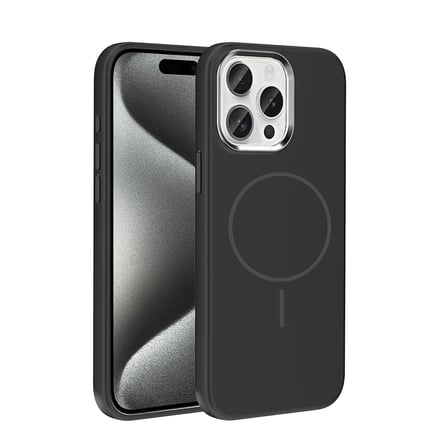 iPhone 15 Pro Max Kılıf İnce MagSafe Halkalı Kamera Yükseltili Silikon Novatech
