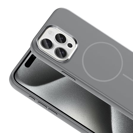 iPhone 15 Pro Max Kılıf İnce MagSafe Halkalı Kamera Yükseltili Silikon Novatech