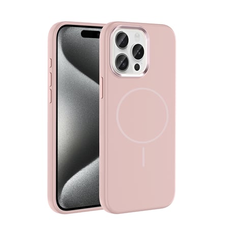 iPhone 15 Pro Max Kılıf M-Safe Şarj Özellikli Metal Kamera Çerçeveli NRTK Edi Silikon Kapak - Mor