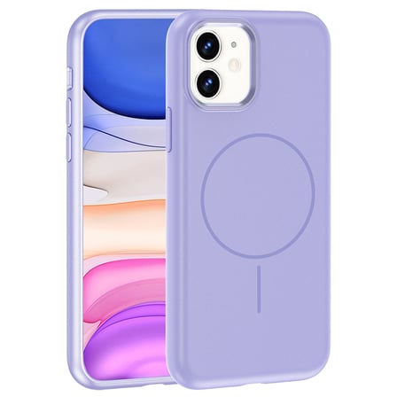 iPhone 11 Kılıf M-Safe Şarj Özellikli Metal Kamera Çerçeveli NRTK Edi Silikon Kapak - Lila