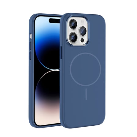 iPhone 14 Pro Max Kılıf M-Safe Şarj Özellikli Metal Kamera Çerçeveli MKST Edi Silikon Kapak - Lacive