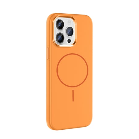iPhone 14 Pro Max Kılıf M-Safe Şarj Özellikli Metal Kamera Çerçeveli NRTK Edi Silikon Kapak - Rose G