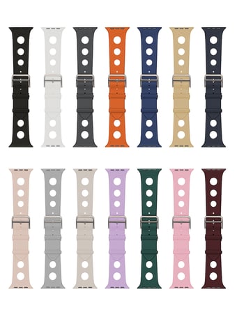 Watch 38mm Delikli Tasarım MKST KRD-147 Silikon Kordon - Gri