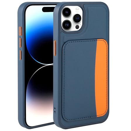 iPhone 14 Pro Max Kılıf Kartlıklı NRTK X-Kart Silikon Kapak - Koyu Gri