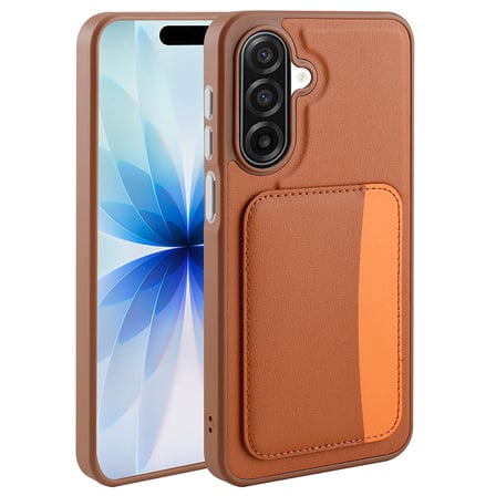 Galaxy A17 Kılıf Kartlıklı MKST X-Kart Silikon Kapak - Koyu Gri