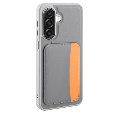Galaxy A17 Kılıf Kartlıklı MKST X-Kart Silikon Kapak - Koyu Gri