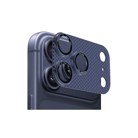 iPhone 17 Pro Max MKST CL-21 Karbon Dokulu Kamera Lens Koruyucu - Mavi