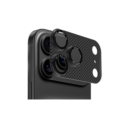 iPhone 17 Pro Max MKST CL-21 Karbon Dokulu Kamera Lens Koruyucu - Mavi