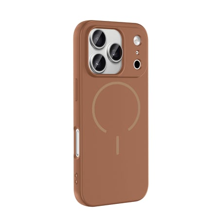 iPhone 17 Pro Kılıf M-safe Şarj Özellikli NRTK Meta Kapak - Kahverengi
