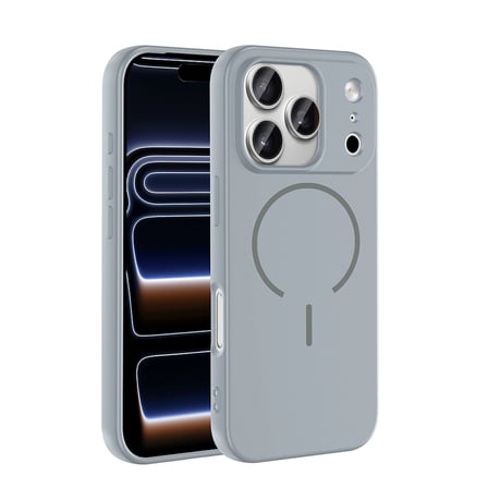 iPhone 17 Pro Max Kılıf M-safe Şarj Özellikli NRTK Meta Kapak - Titanyum-Gri