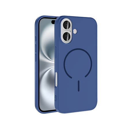 iPhone 16 Kılıf M-safe Şarj Özellikli ALT Meta Kapak - Lacivert
