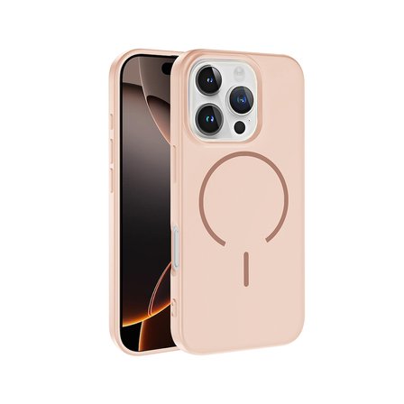 iPhone 16 Pro Kılıf M-safe Şarj Özellikli NRTK Meta Kapak - Rose Pembe