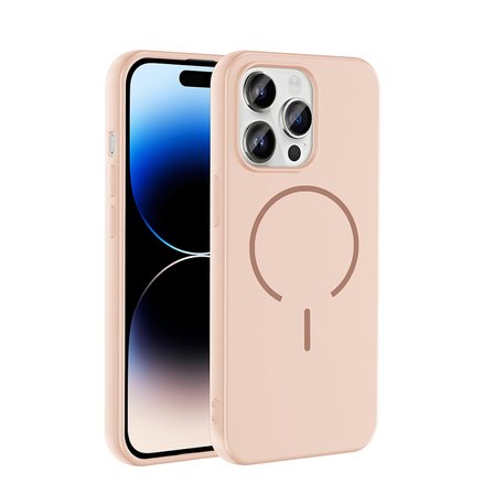 iPhone 14 Pro Max Kılıf M-safe Şarj Özellikli NRTK Meta Kapak - Rose Pembe
