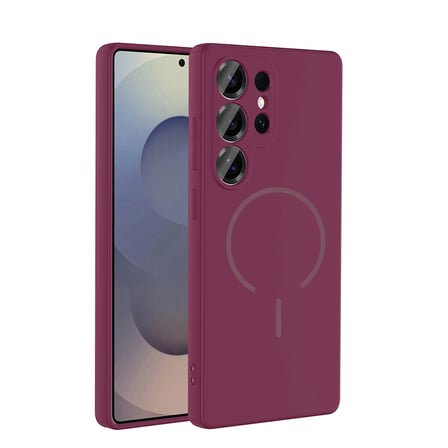Galaxy S24 Ulta Kılıf M-safe Şarj Özellikli NRTK Meta Kapak - Pembe