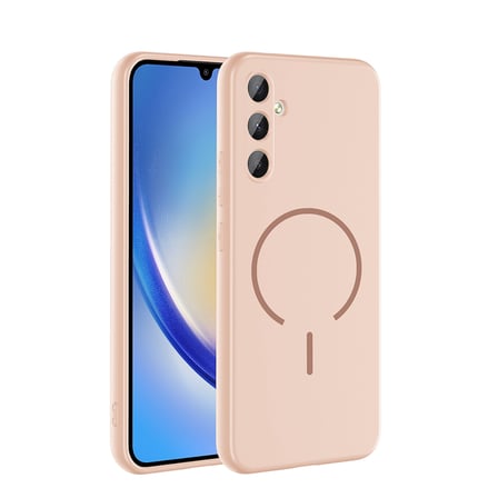 Galaxy A34 Kılıf M-safe Şarj Özellikli NRTK Meta Kapak - Rose Pembe