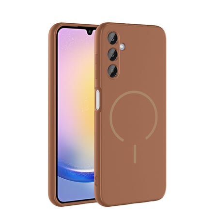 Galaxy A15 Kılıf M-safe Şarj Özellikli NRTK Meta Kapak - Kahverengi