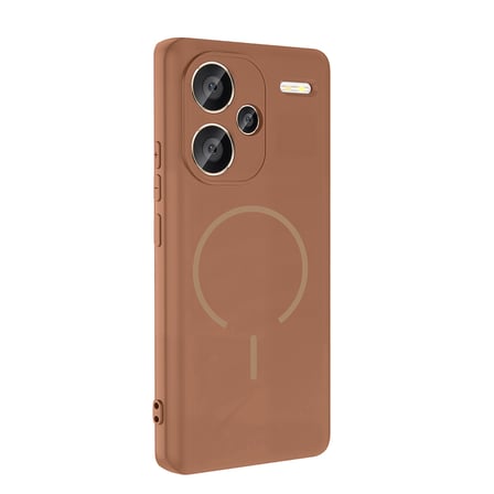 Redmi Note 13 Pro Plus 5G Kılıf M-safe Şarj Özellikli NRTK Meta Kapak - Kahverengi
