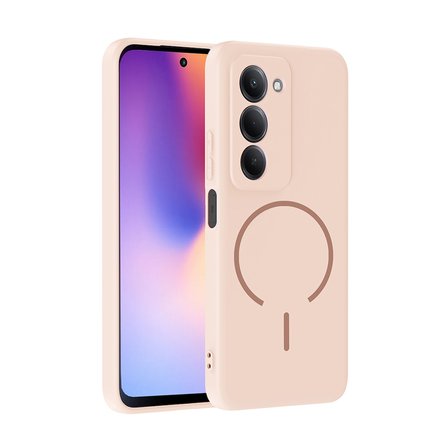 Redmi 15 Kılıf M-safe Şarj Özellikli MKST Meta Kapak - Rose Pembe