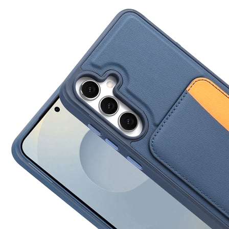 Samsung Galaxy A56 Uyumlu Kartlıklı Süni Deri X-Kart Cüzdan Silikon Kapak
