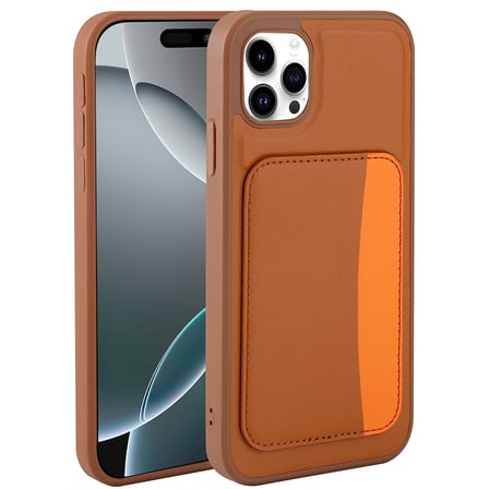 iPhone 11 Kılıf Kartlıklı NRTK X-Kart Silikon Kapak - Kahverengi
