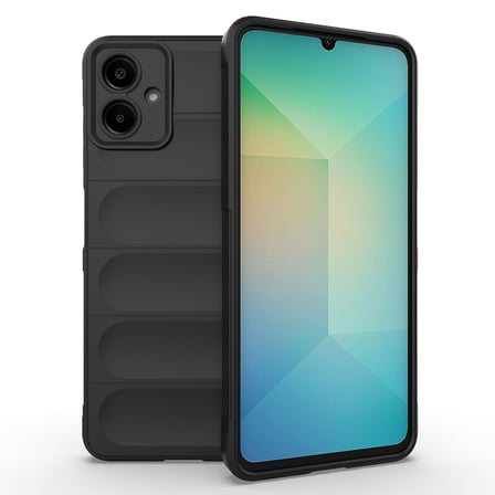 Galaxy A07 Kılıf Esnek TPU Oyuklu Arka Yüzey Tasarımlı NRTK Etnik Silikon Kapak - Siyah