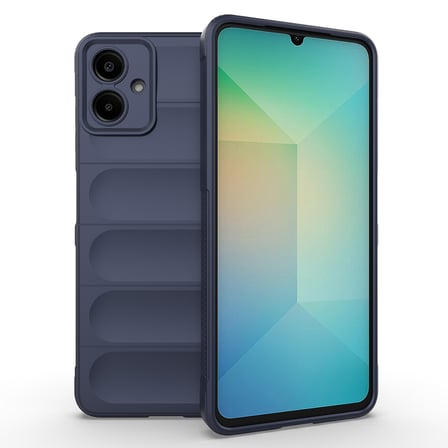 Galaxy A07 Kılıf Esnek TPU Oyuklu Arka Yüzey Tasarımlı NRTK Etnik Silikon Kapak - Lacivert