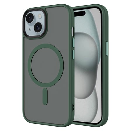 iPhone 15 Plus Kılıf MagSafe Destekli Kamera Yükseltili Mat Parmak İzi Tutmayan Silikon Alan Tech