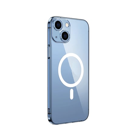 iPhone 13 Kamera Korumalı M-Safe Şarj Özellikli Şeffaf ALT London Silikon Kapak - Şeffaf