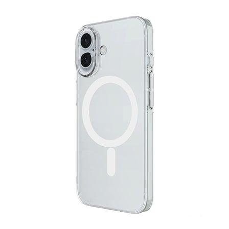 iPhone 16 Kamera Korumalı M-Safe Şarj Özellikli Şeffaf MKST London Silikon Kapak - Şeffaf