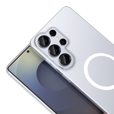 Galaxy S26 Ultra Kamera Korumalı M-Safe Şarj Özellikli Şeffaf MKST London Sert PC Kapak - Şeffaf