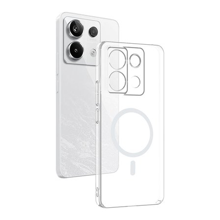 Redmi Note 13 Pro 4G Kamera Korumalı M-Safe Şarj Özellikli Şeffaf NRTK London Silikon Kapak - Şeffaf
