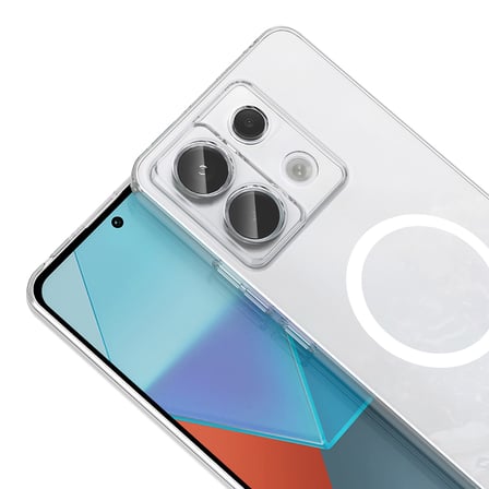 Redmi Note 13 Pro 4G Kamera Korumalı M-Safe Şarj Özellikli Şeffaf NRTK London Silikon Kapak - Şeffaf