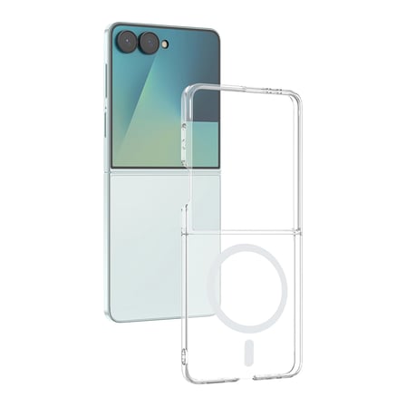 Galaxy Z Flip 7 Kamera Korumalı M-Safe Şarj Özellikli Şeffaf MKST London Sert PC Kapak - Şeffaf