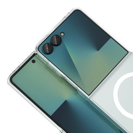 Galaxy Z Flip 7 Kamera Korumalı M-Safe Şarj Özellikli Şeffaf MKST London Sert PC Kapak - Şeffaf