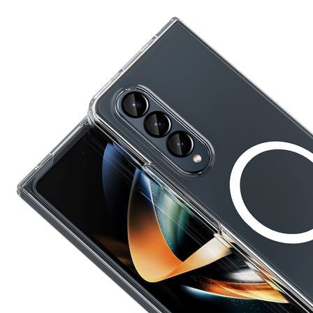 Galaxy Z Fold 4 Kamera Korumalı M-Safe Şarj Özellikli Şeffaf MKST London Sert PC Kapak - Şeffaf