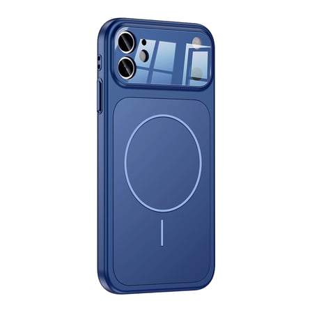 iPhone 11 Kılıf MKST M-Safe Şarj Özellikli Kamera Korumalı Formen Kapak - Mavi