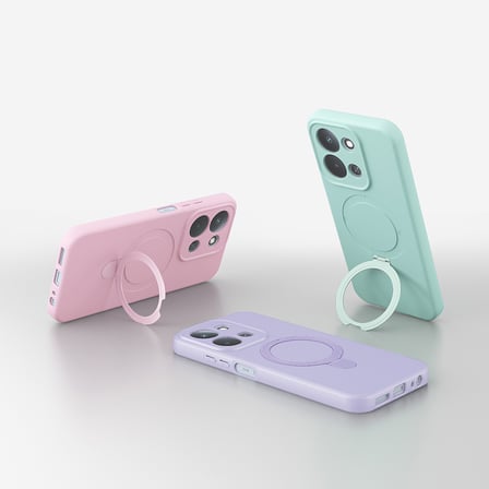 Xiaomi Redmi 15C Kılıf 360 Derece Döner Standlı MagSafe Kamera Lens Korumalı Silikon Novatech