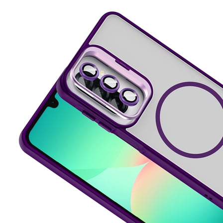 Galaxy A17 Kılıf Kamera Standlı MagSafe Destekli Şeffaf Arka Yüz Silikon Novatech