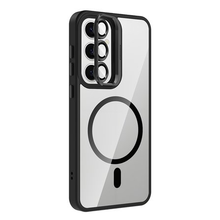 Samsung Uyumlu Galaxy S25 FE Kılıf Standlı ve Kamera Lens Hediyeli M-Safe Şarj Özellikli Etro Kapak
