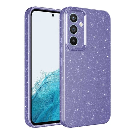Galaxy S25 FE Kılıf Kamera Korumalı Simli Lüks NRTK Koton Kapak - Mor