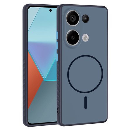 Redmi Note 13 Pro 4G Kılıf M-safe Şarj Özellikli MKST Tea Kapak - Lacivert