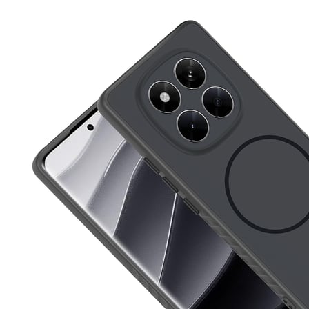 Redmi Note 14 Pro 4G Kılıf M-safe Şarj Özellikli MKST Tea Kapak - Siyah