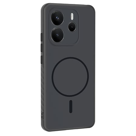 Redmi Note 14 4G Kılıf M-safe Şarj Özellikli MKST Tea Kapak - Siyah
