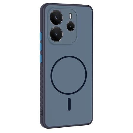 Redmi Note 14 4G Kılıf M-safe Şarj Özellikli MKST Tea Kapak - Lacivert