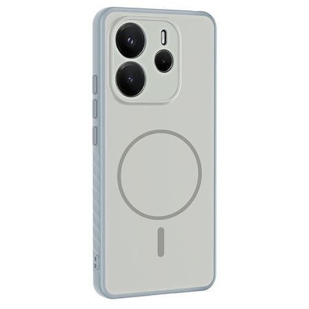 Redmi Note 14 4G Kılıf M-safe Şarj Özellikli MKST Tea Kapak - Gümüş