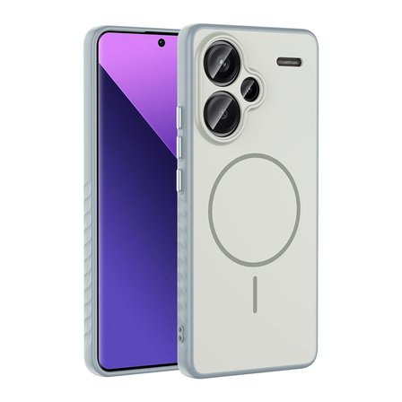 Redmi Note 13 Pro Plus 5G Kılıf M-safe Şarj Özellikli NRTK Tea Kapak - Gümüş