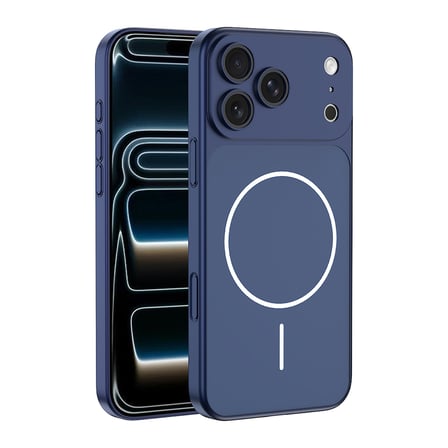 iPhone 16 Pro Max Kılıf NRTK M-Safe Şarj Özellikli Kamera Korumalı Spark Kapak - Mavi
