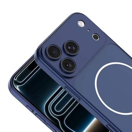 iPhone 16 Pro Max Kılıf NRTK M-Safe Şarj Özellikli Kamera Korumalı Spark Kapak - Mavi
