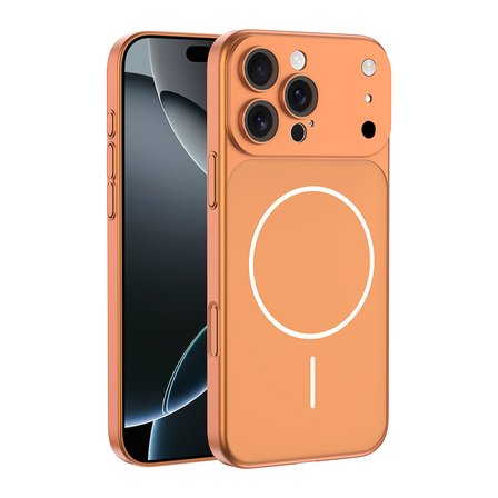 iPhone 14 Pro Max Kılıf NRTK M-Safe Şarj Özellikli Kamera Korumalı Spark Kapak - Turuncu